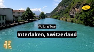 Interlaken Switzerland  A walking tour  Things to do in Interlaken Unterseen Harder Kulm  4K [upl. by Ynahpets]