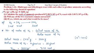 Dinitrogen and dihydrogen react with each other to produce ammonia according to the following [upl. by Lozar]