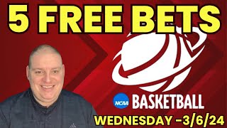 WinsDay 5 Free NCAAB Picks amp Betting Predictions  3624 l Picks amp Parlays [upl. by Crist]