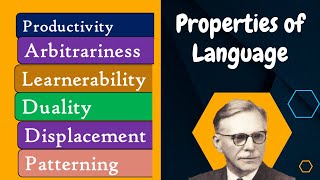 Properties of Language displacement arbitrariness duality patterning etc [upl. by Ahsiela]