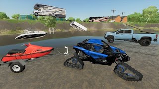 Huge storm floods RV park full of campers  Farming Simulator 22 [upl. by Gustafson598]