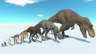 TREX OF EVOLUTION Strongest Dinosaur Size Comparison Tyrannosaurus Rex VS Godzilla Jurassic World [upl. by Noirred]