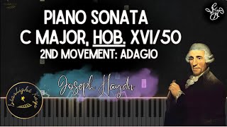 Piano Sonata C major Hob XVI50 2nd movement Adagio  Joseph Haydn  Music Sheet [upl. by Yoc]