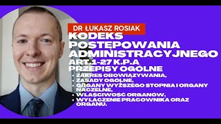 Kodeks postępowania administracyjnego art1  27 kpa postępowanie administracyjne [upl. by Koblick]