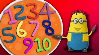 Minions Making Play Doh Numbers 110 [upl. by Jaddan966]