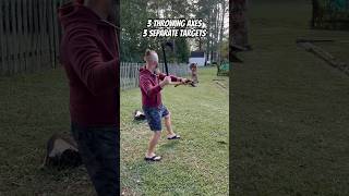 How I like to practice 3 throwing axes shorts axethrowing axe skills vikings tools outdoors [upl. by Sotnas323]