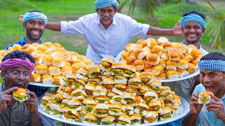 INDIAN BURGER  VADA PAV  Indian Street Food Recipe Making in Village  Rainy Day Cooking [upl. by Arytahs]