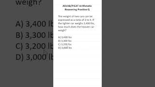 ASVABPiCAT Arithmetic Reasoning Practice Test Q Ratios acetheasvab with grammarhero afqt [upl. by Schiffman480]