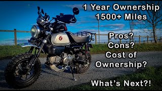 2023 Honda Monkey 125cc I 1500Mile 1 Year Ownership Review [upl. by Asiat]