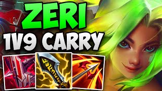 INSANE 1V9 CARRY GAMEPLAY BY A CHALLENGER ZERI  CHALLENGER ZERI ADC GAMEPLAY  Patch 1419 S14 [upl. by Elah792]