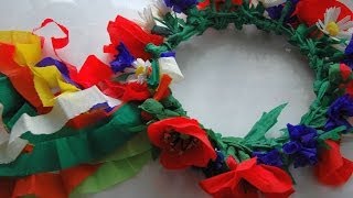 Wianek z kwiatów na głowę Flower wreath DIY [upl. by Leibrag]