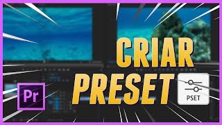 Adobe PREMIERE  Como CRIAR um PRESET de TRANSIÇÃO e SALVAR [upl. by Ilahtan]