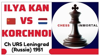 Ilya Kan vs Viktor Korchnoi URS Championship Leningrad Russia 1951 [upl. by Yeorgi]