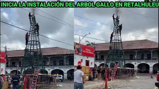 INICIAN CON LA INSTALACIÓN DEL ÁRBOL GALLO EN EL PARQUE CENTRAL DE RETALHULEU GUATEMALA [upl. by Richelle249]