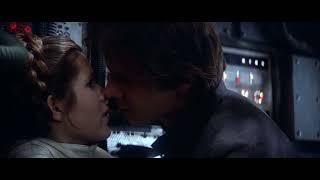 Han and Leia Finally Kiss  Star Wars The Empire Strikes Back 1980  Full HD Scene [upl. by Lauder]