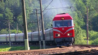 ТЭП70БС004 СПБ  Калининград  TEP70BS004 with a passenger train [upl. by Hermy]