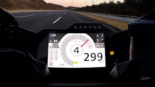 4速で299kmh！ ホンダ「CBR1000RRR FIREBLADE SP［レースベース車］」最高速テストのオンボード映像 [upl. by Rramal670]