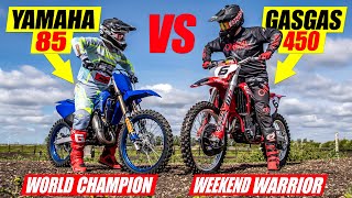 World Champion on 85cc vs Weekend Warrior on 450 4 Stroke [upl. by Paco]