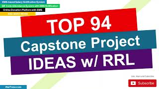 Top 94 Capstone Project Ideas with Related Literature [upl. by Heilner]