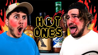 5 Guys Vs Hot Ones Challenge [upl. by Dadelos]