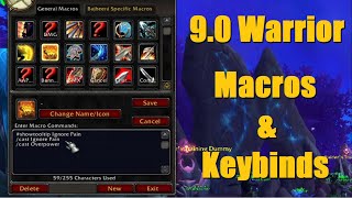 Rank 1 Warrior Macros amp Keybinds PvP amp PvE  WoW Shadowlands 90 Warrior Guide [upl. by Airrehs]