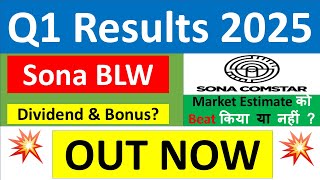 SONACOMS Q1 results 2025  SONA BLW results today  SONA BLW Share News  sona comstar latest news [upl. by Nagol]