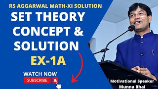 RS Aggarwal Math  11 Solution Set Theory Ex  1 A  Math Solution  Munna Sir  Arpanasinha [upl. by Riay]