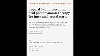 Topical 5aminolevulinic acid photodynamic therapy for intra analrectal warts  RTCLTV [upl. by Ashbey]