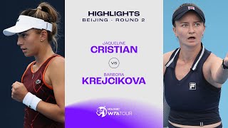 Jaqueline Cristian vs Barbora Krejcikova  2024 Beijing Round 2  WTA Match Highlights [upl. by Crofoot687]