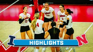 Illinois at Nebraska  Highlights  Big Ten Volleyball  Nov 12 2023 [upl. by Sundberg]