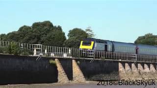 HST Class 43 passing Powderham Castle and Starcross in 4K [upl. by Newo]