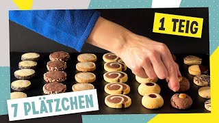 Neue Weihnachtsplätzchen von der Rolle  aus 1 Teig 7 Plätzchen [upl. by Sally913]