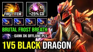 How to Offlane DK in 735 First Item Midas Octarine 1v5 Brutal Frost Breath Giant Dragon Dota 2 [upl. by Naveb922]