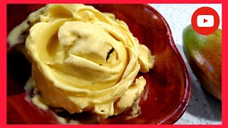 COMO HACER NIEVE DE MANGO CASERA  HELADO DE MANGO CREMOSO [upl. by Anoek]