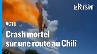 Chili  les images impressionnantes du crash dun avion luttant contre un feu de forêt [upl. by Nerag409]