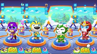 Talking Tom Hero Dash Mighty Ginger vs Stripe Hank vs Emerald Angela vs Fire Arrow Angela vs Raccoon [upl. by Ezekiel162]