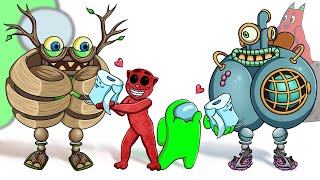 Love Death andWubbox School Mini Crewmate and Wubbox Kills Co  Among Us Animation [upl. by Drusy]