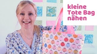 Tasche nähen Anfänger  Kleine Tote Bag nähen  einfache Tasche nähen Nähanleitung [upl. by Drews]