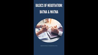 Basics of negotiation BATNA amp WATNA [upl. by Parcel418]