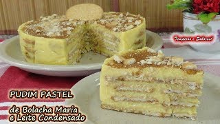 PUDIM PASTEL de Bolacha Maria e Leite Condensado SEM FORNO delicioso [upl. by Htidirem]