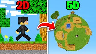 Minecraft but From 2D to 3D to 4D to 5D [upl. by Lissie]