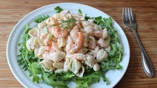 Shrimp amp Pasta Shells Salad  Cold Macaroni Salad with Shrimp Recipe [upl. by Lisette]