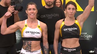 Chiara Penco vs Eva Dourthe  Official Weighins  OKTAGON 51  rWMMA [upl. by Ayekam386]