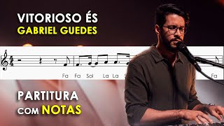 Vitorioso És  Partitura com Notas para Flauta Doce Violino  Gabriel Guedes [upl. by Enoved109]