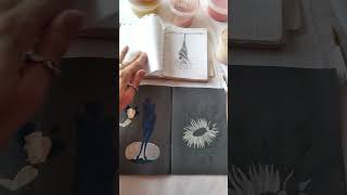 Acrilic painting process on a DIY mixed media sketchbook [upl. by Fredi]