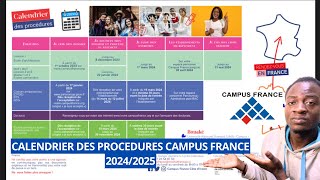 Étude en France  calendrier de procédure campus France 20242025 [upl. by Ahsenahs708]