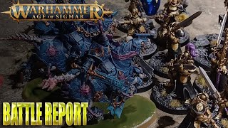 Stormcast Eternals vs Slaves to Darkness  4th Ed Age of Sigmar Battle Report [upl. by Carvey]