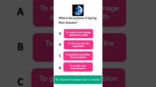 Spring Boot Quiz 20  What is the use of Spring Boot Actuator springboot quiztime javaframework [upl. by Nedgo]