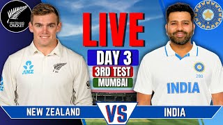 India vs New Zealand 3rd Test Day 3  IND vs NZ Live Match  Live Cricket Match Today [upl. by Katey131]