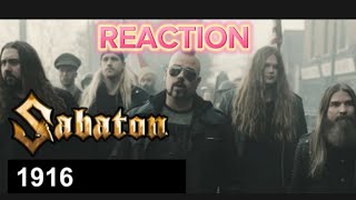 SABATON  1916 Official Lyric Video REACTION sabaton guitar metalreaction [upl. by Aicyle]